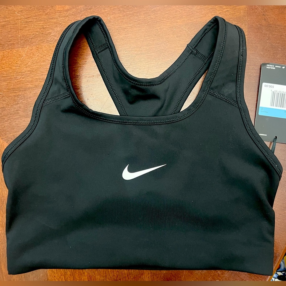 NWT Nike Black Athletic Sports Bra Racerback Performance SZ Medium M